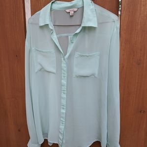 Decree mint green sheer blouse